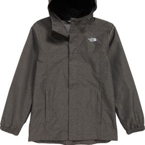 NorthFace Waterproof Boys hooded rain jacket. Heatheres blue. Like new.